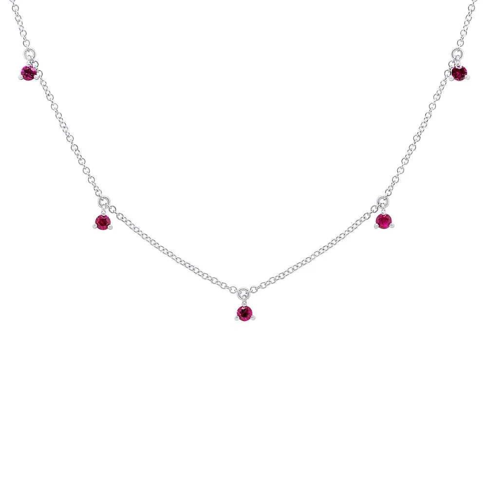 0.36CT 14K W/G RUBY NECKLACE