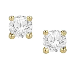 14 Karat Gold White Topaz Stud Earrings