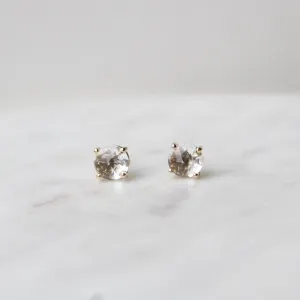 14k Gold and White Topaz Earring