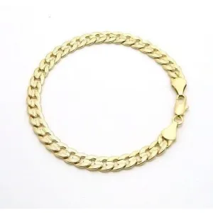 14K Gold Mat Finish Cuban Bracelet 8