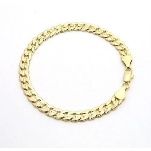 14K Gold Mat Finish Cuban Bracelet 8