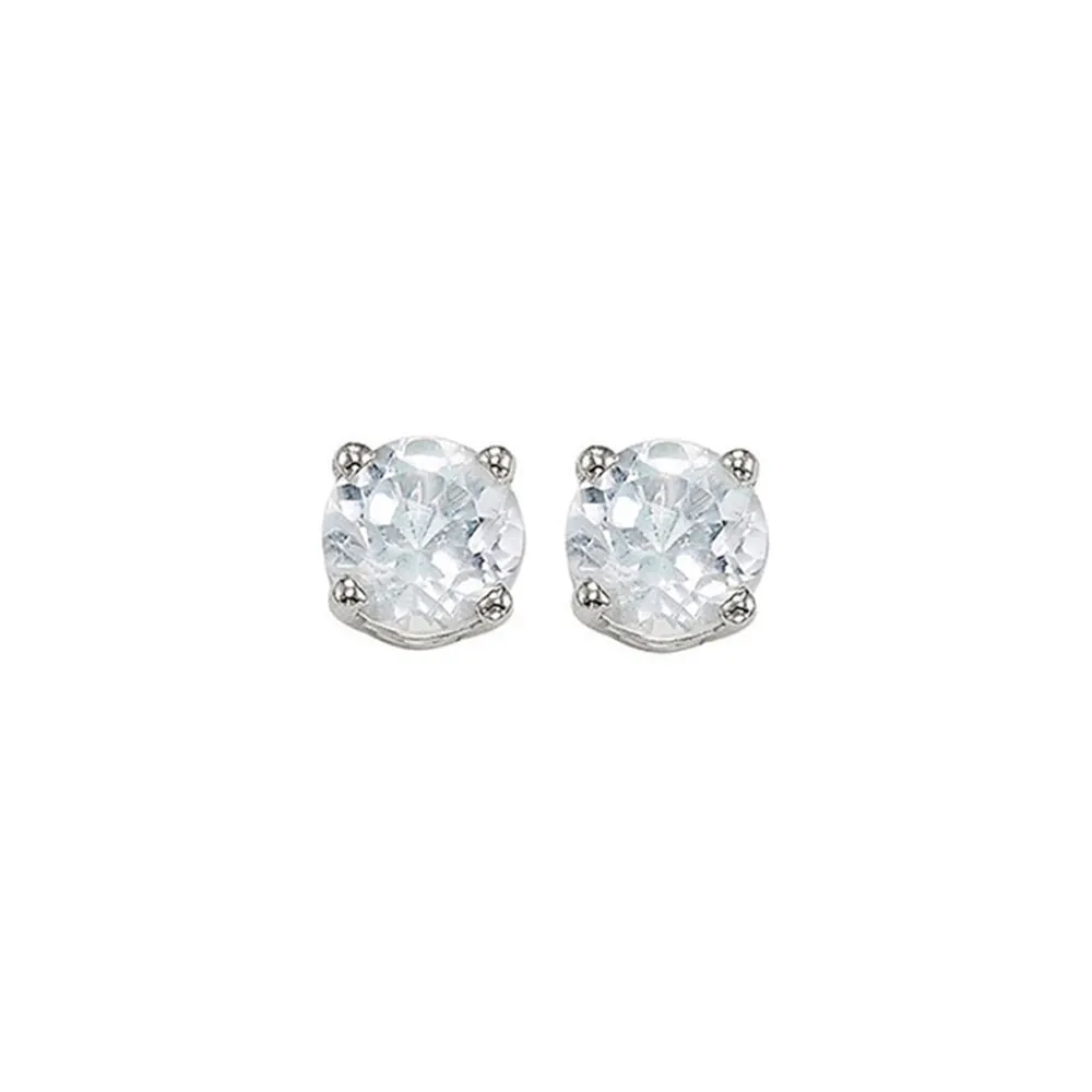 14Kt White Gold White Topaz 1Ctw Earring