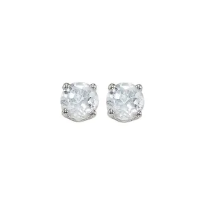 14Kt White Gold White Topaz 1Ctw Earring
