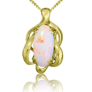 14kt Yellow Gold White Opal pendant