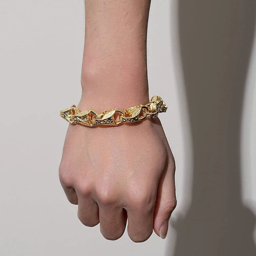 15mm Gold Filled Tulip Bracelet with Albert Clasp 8/8.5 Inch
