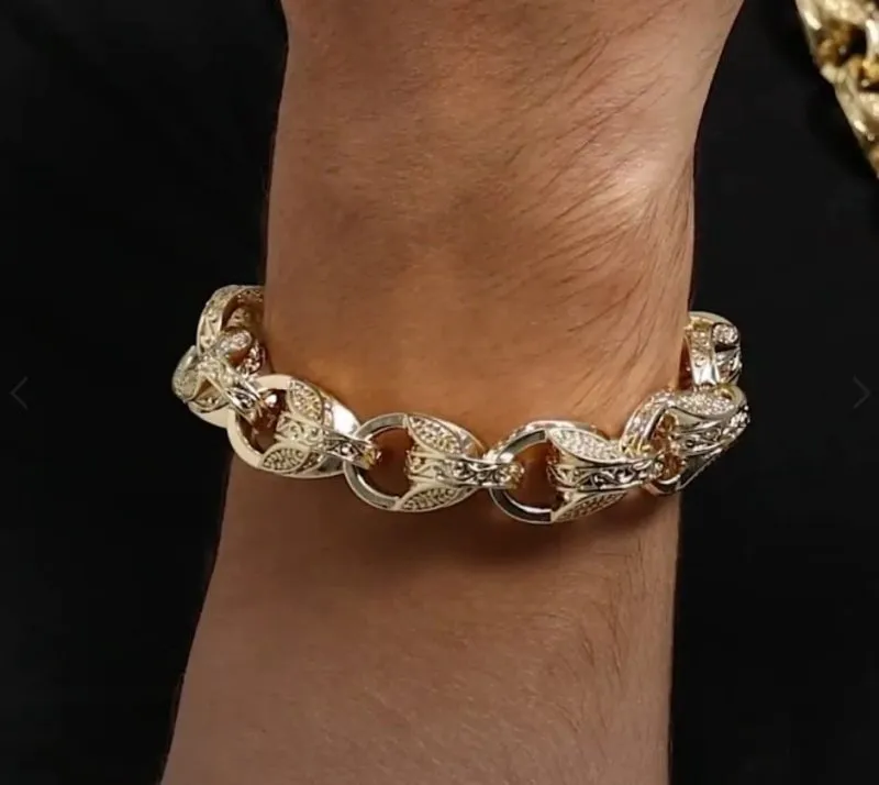 15mm Gold Filled Tulip Bracelet with Albert Clasp 8/8.5 Inch