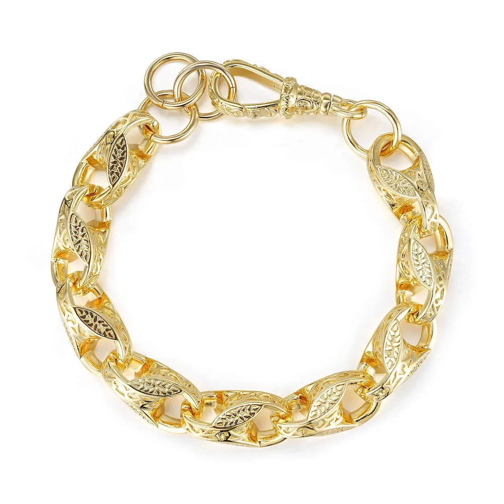 15mm Gold Filled Tulip Bracelet with Albert Clasp 8/8.5 Inch