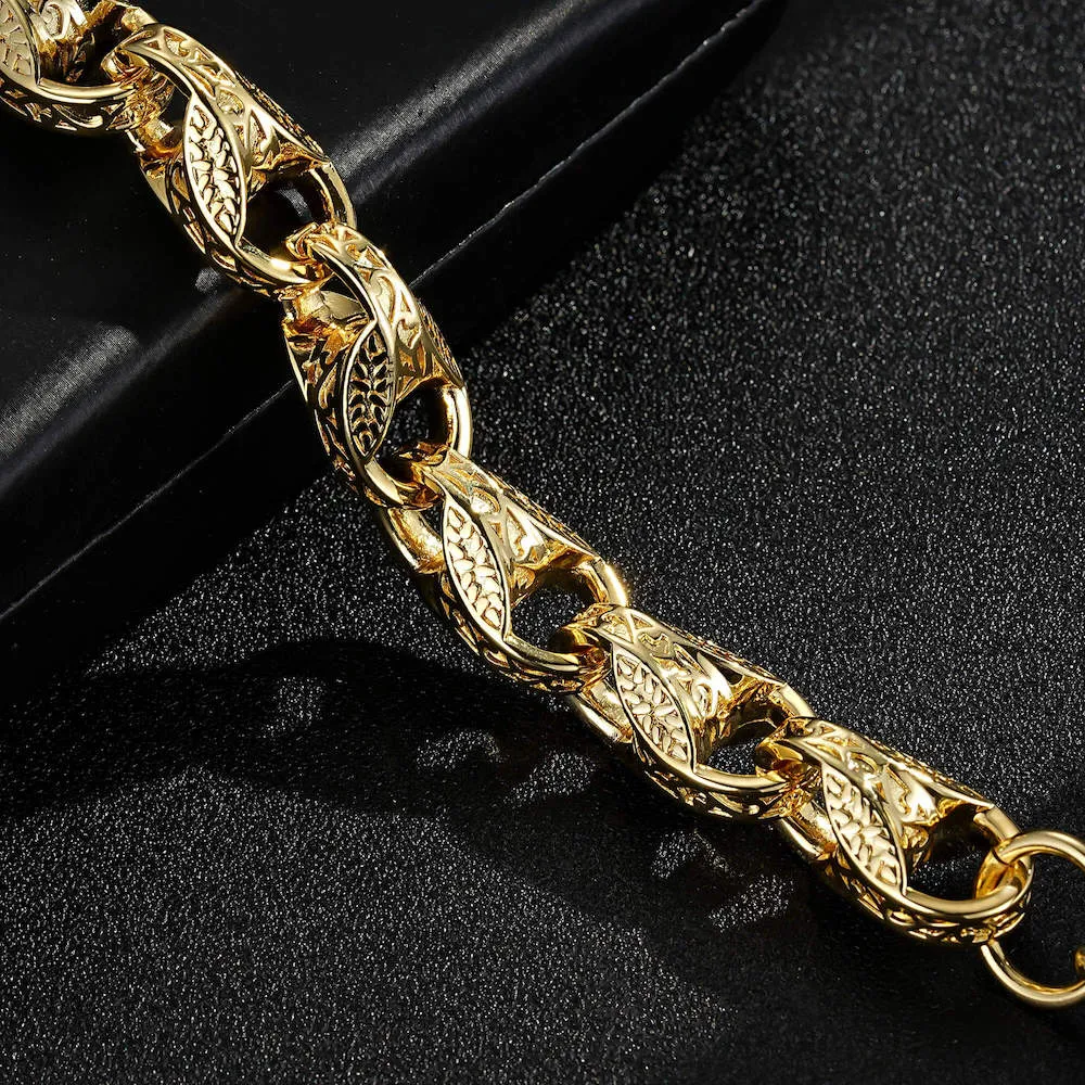 15mm Gold Filled Tulip Bracelet with Albert Clasp 8/8.5 Inch