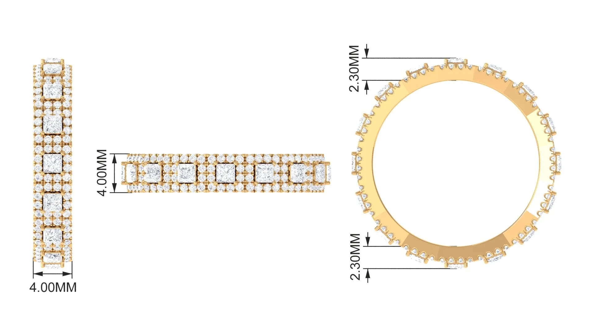 1.75 CT Certified Moissanite Designer Eternity Ring