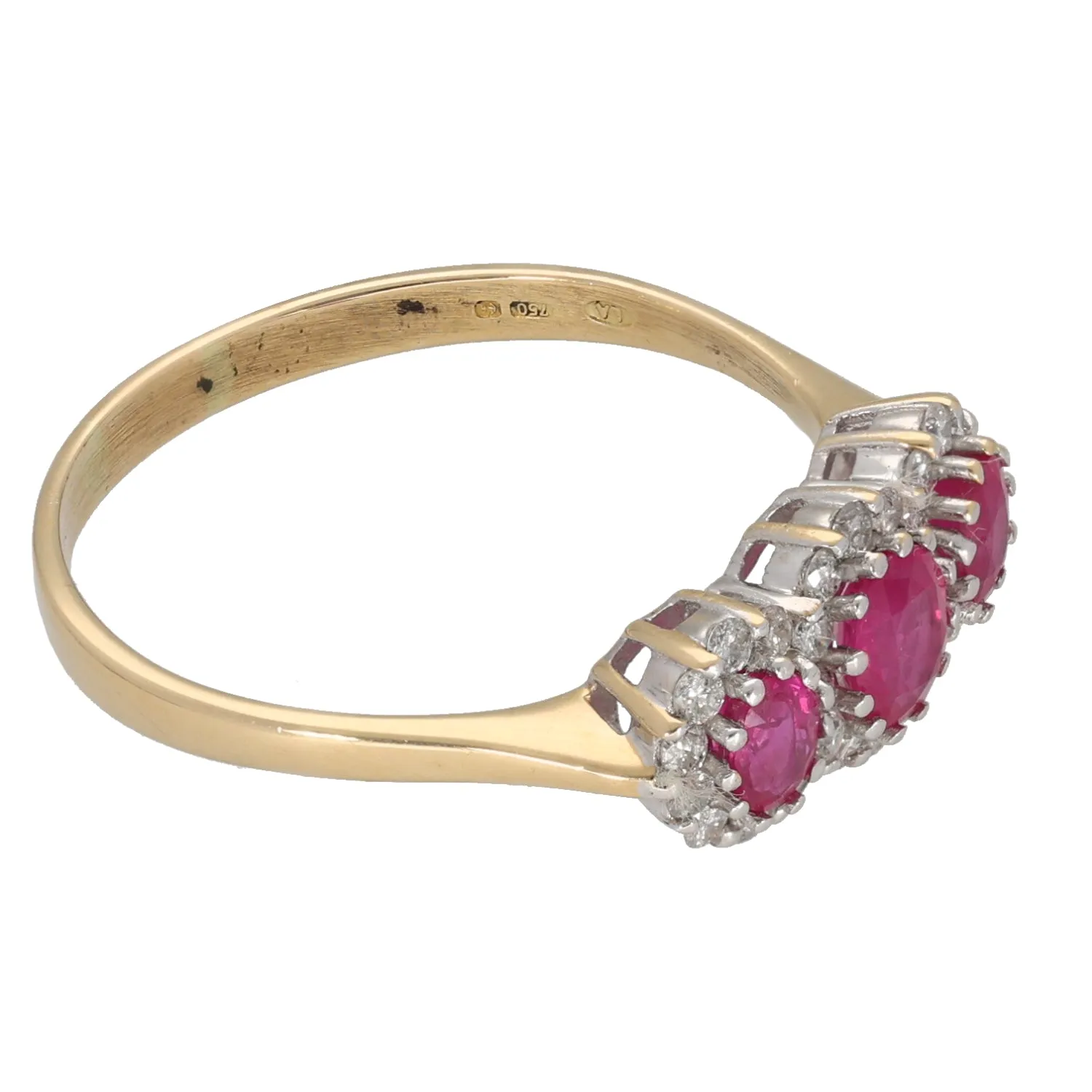18ct Gold Sapphire & 0.28ct Diamond Dress/Cocktail Ring Size S