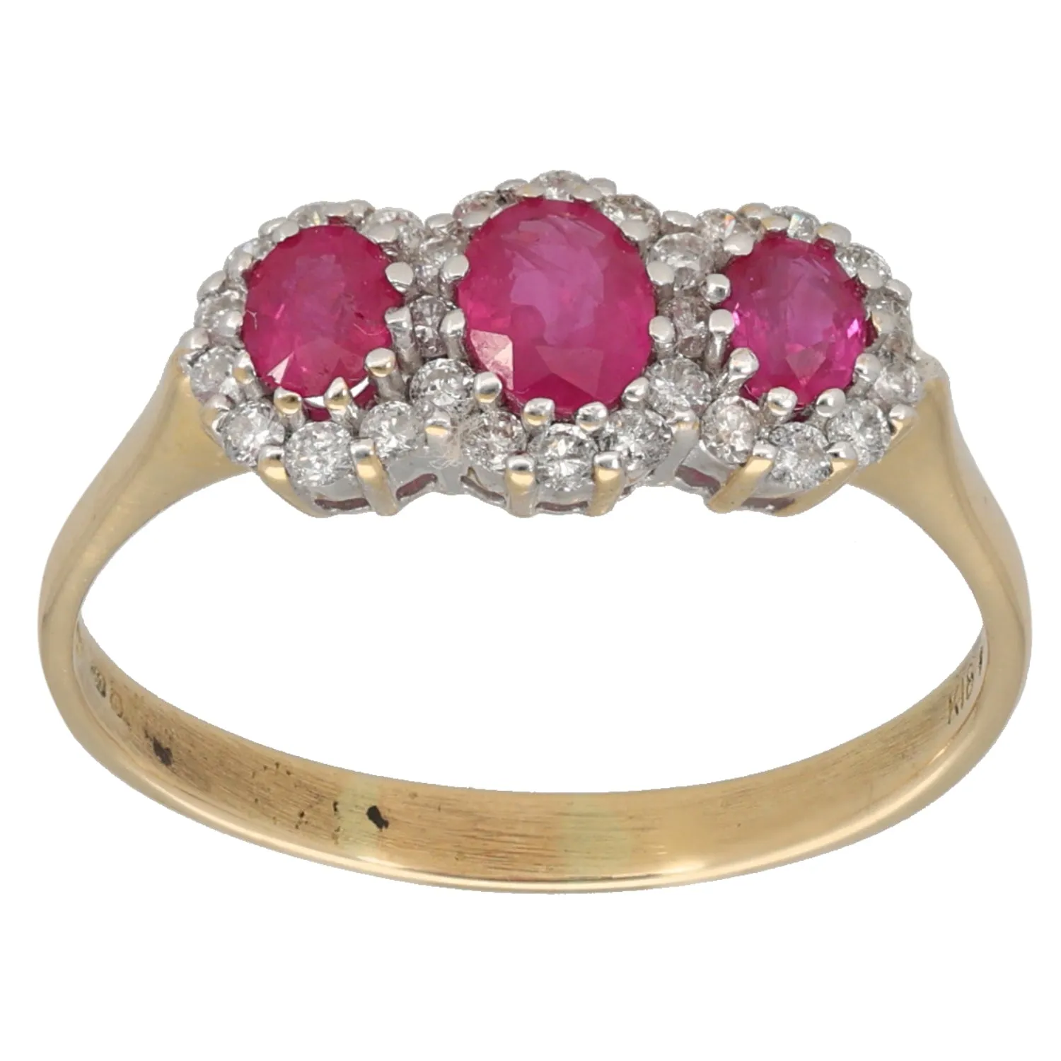 18ct Gold Sapphire & 0.28ct Diamond Dress/Cocktail Ring Size S