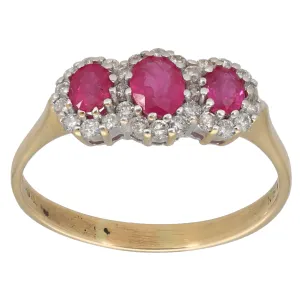 18ct Gold Sapphire & 0.28ct Diamond Dress/Cocktail Ring Size S