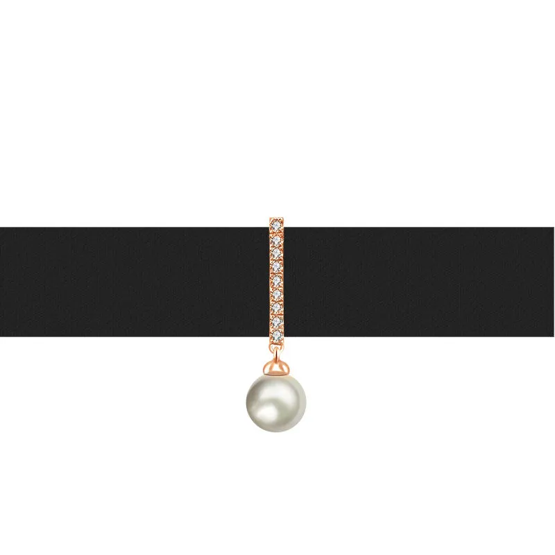18k Gold 2 ways Line Shaped Diamond Necklace with Pearl