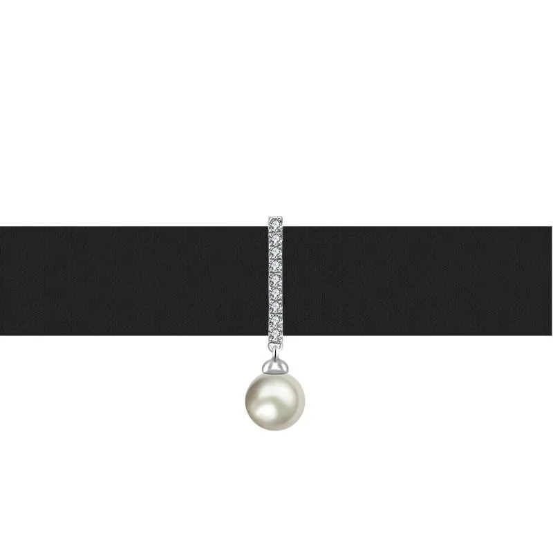 18k Gold 2 ways Line Shaped Diamond Necklace with Pearl