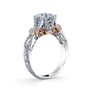 18K Two Tone Diamond Engagement Ring