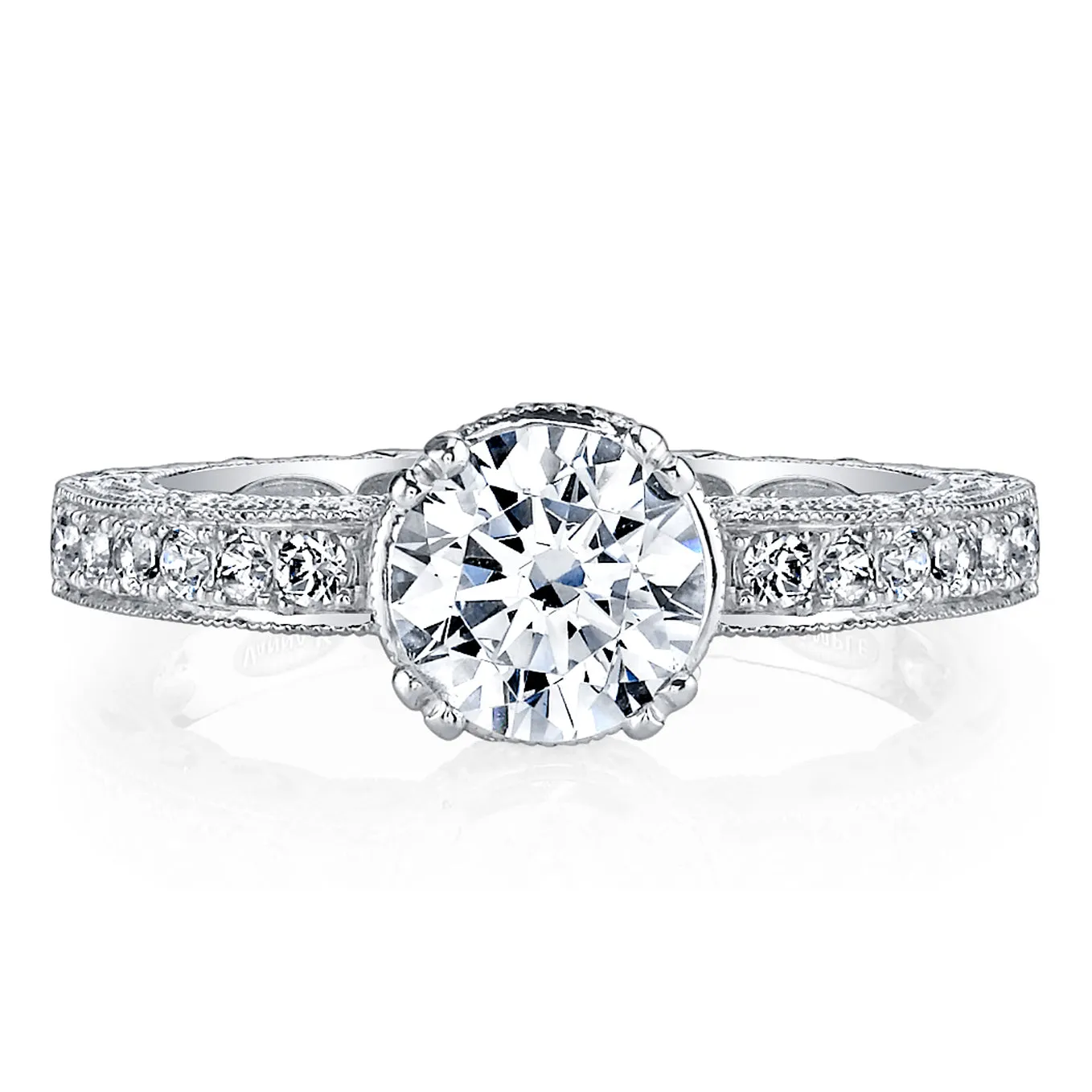 18K White Gold Diamond Engagement Ring
