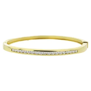 18K Yellow Diamond Channel-Set Bangle Bracelet