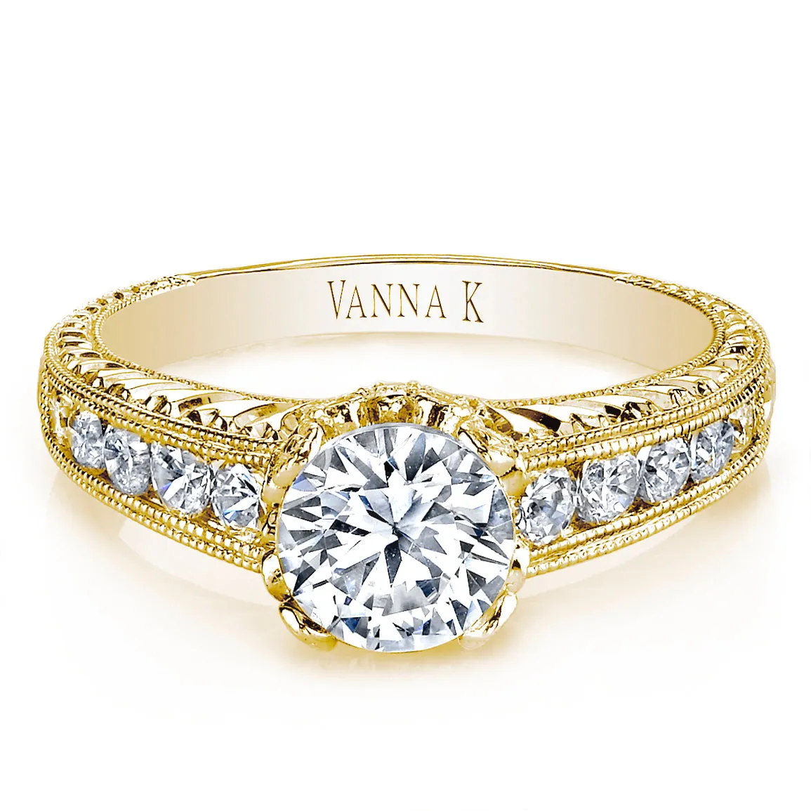 18K YELLOW GOLD DIAMOND ENGAGEMENT RING