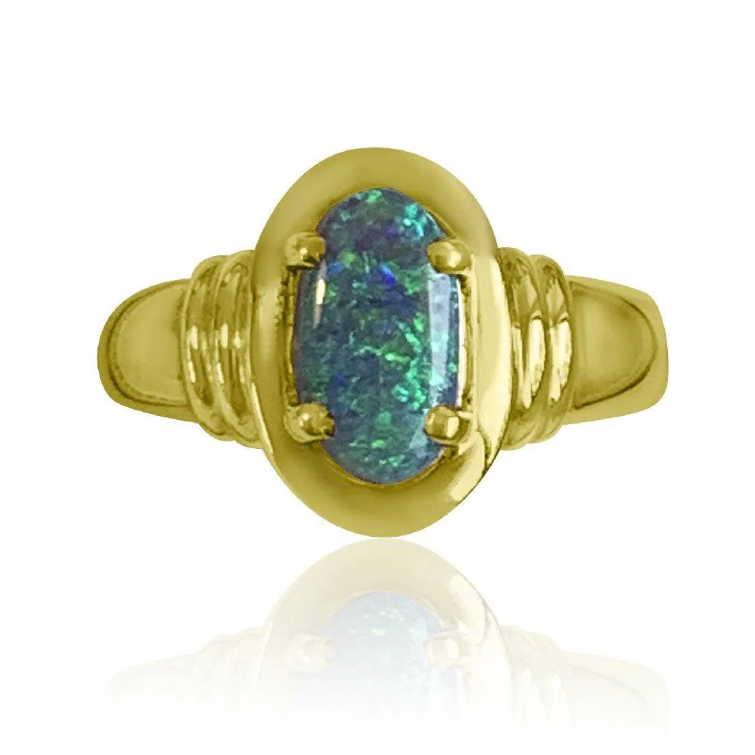 18kt Yellow Gold Black Opal ring