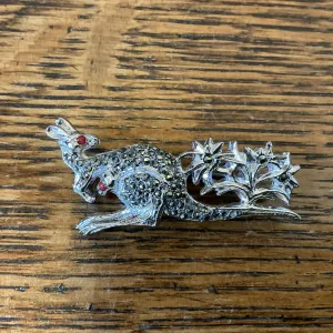 Kangaroo Brooch with Marcasite Detail from the 1950s