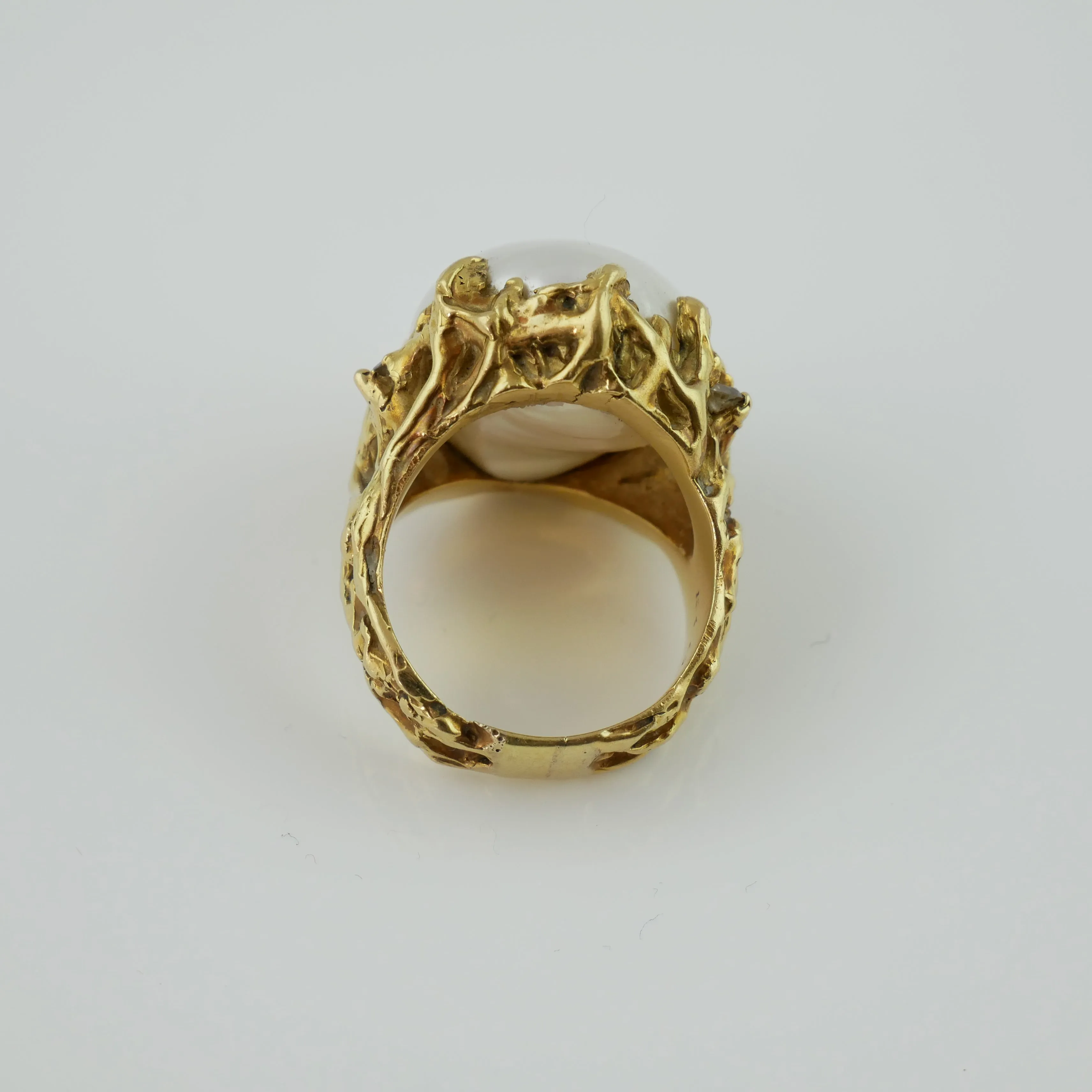 1978 BAROQUE PEARL NATURE ROOT RING