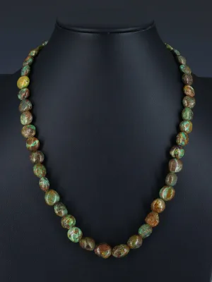 21" Native American Jewelry Single Strand Turquoise Necklace