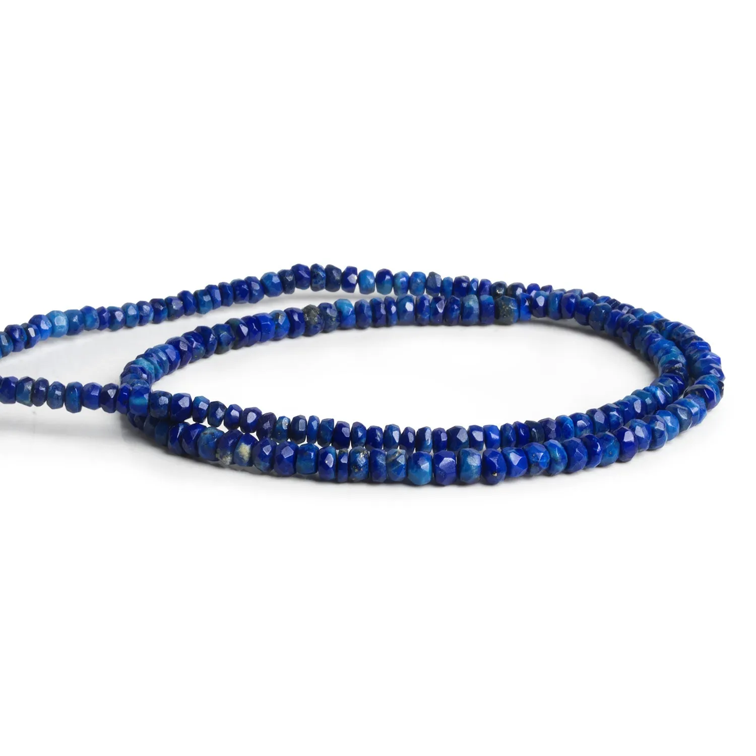 3-4mm Lapis Lazuli Faceted Rondelles 14 inch 135 beads