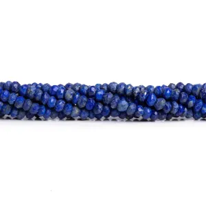 3.5mm Lapis Lazuli Faceted Rondelles 14 inch 140 beads