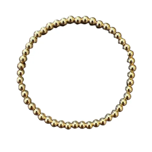 4mm Gold Bead Stretch Bracelet