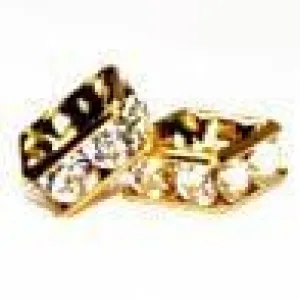 4mm Gold Plate Squaredell - Crystal (Sold by the piece)