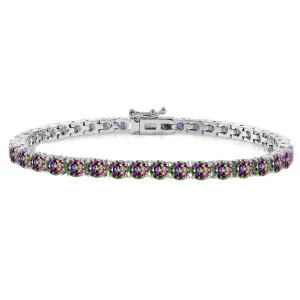 4mm Round Mystic Topaz Tennis Bracelet