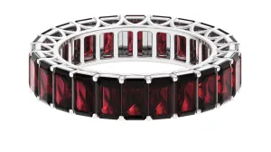 7.25 CT Octagon Cut Garnet Eternity Ring in Prong Setting