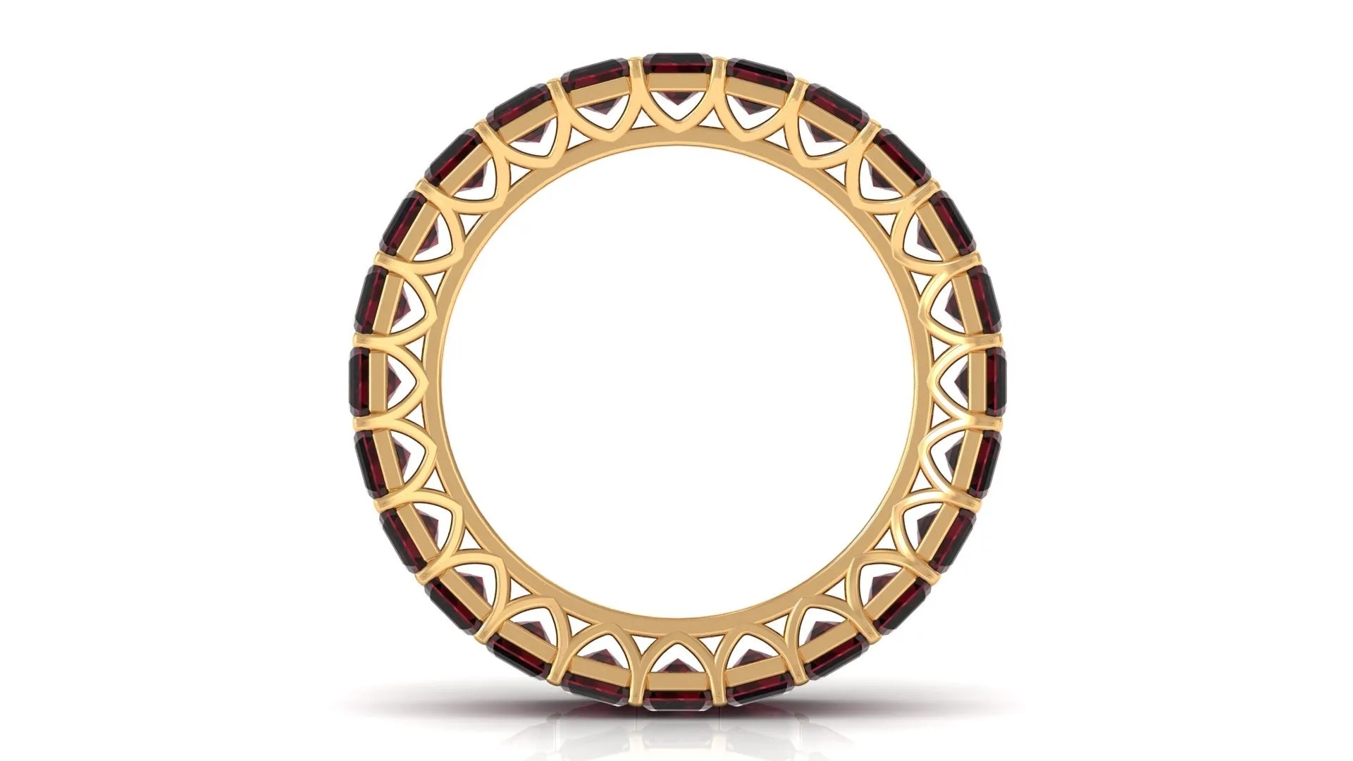 7.25 CT Octagon Cut Garnet Eternity Ring in Prong Setting