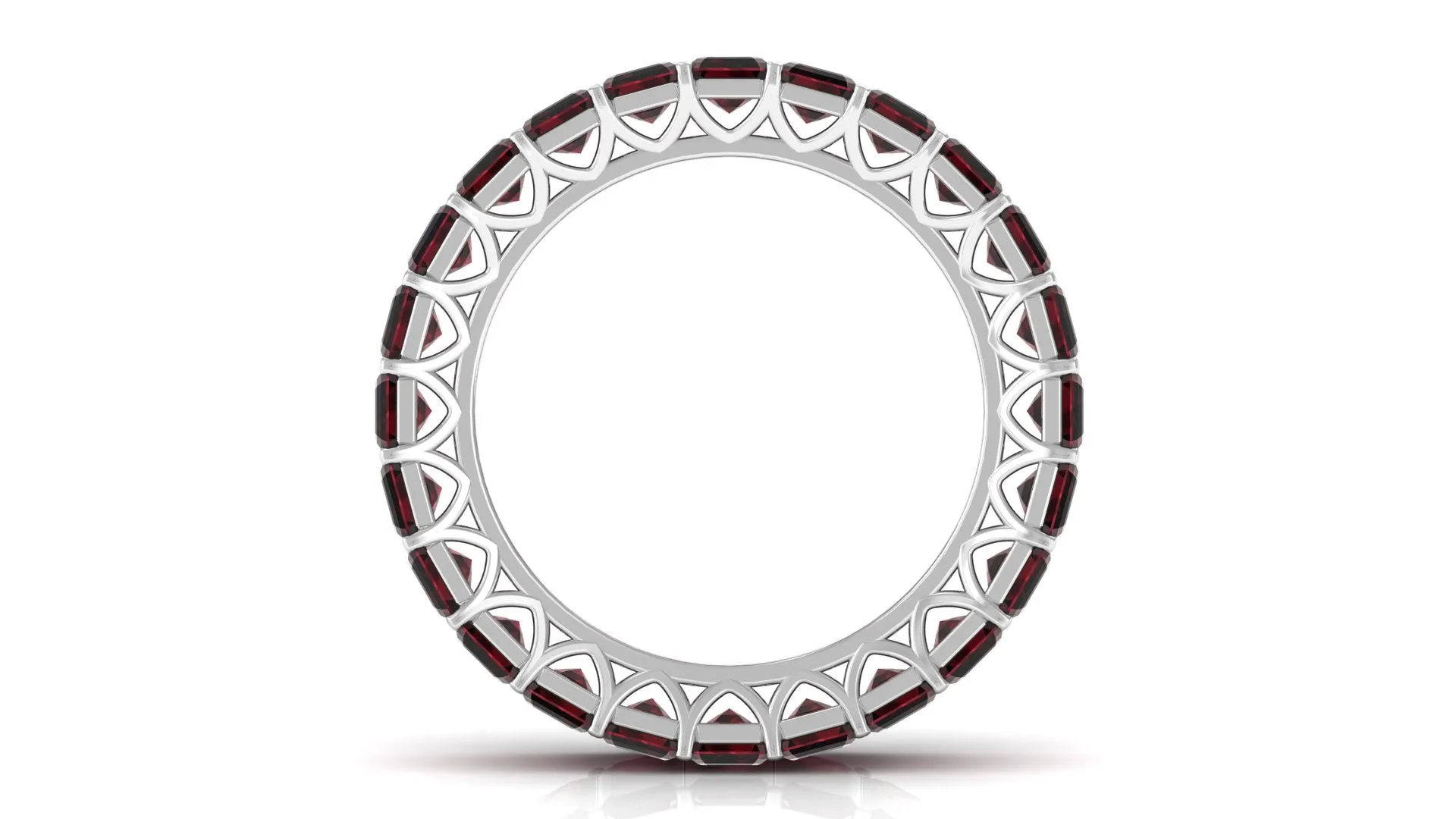 7.25 CT Octagon Cut Garnet Eternity Ring in Prong Setting