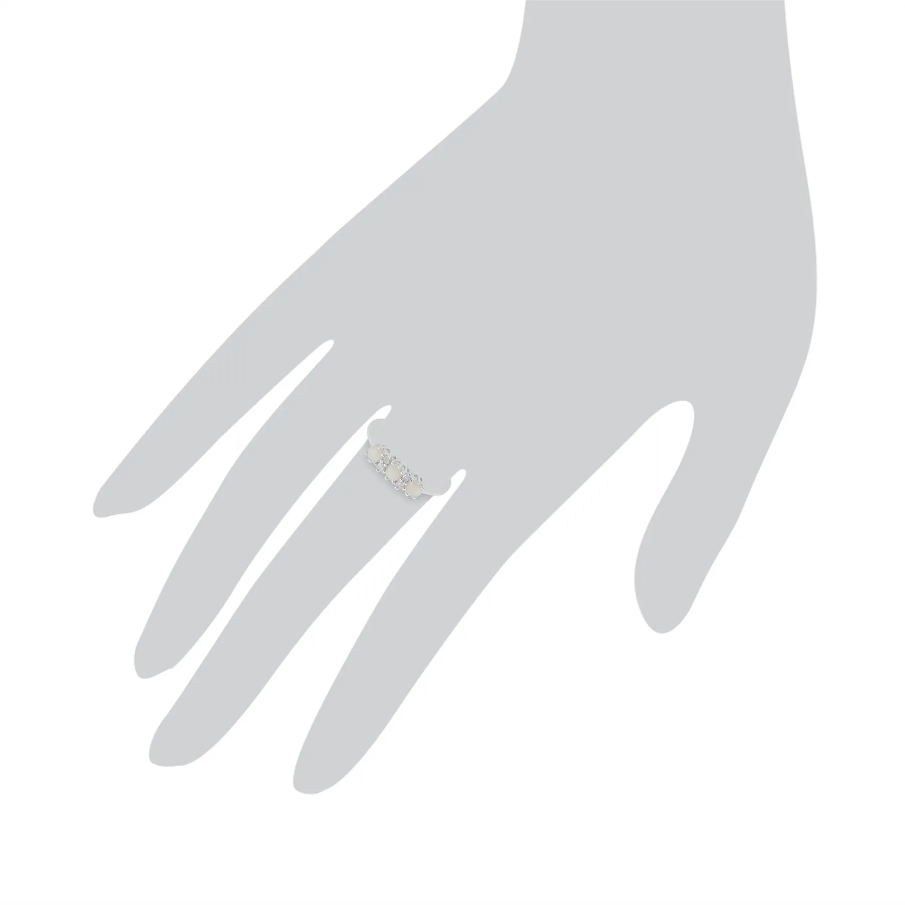 9 karat Weißes Gold Opal & Diamant Ringe