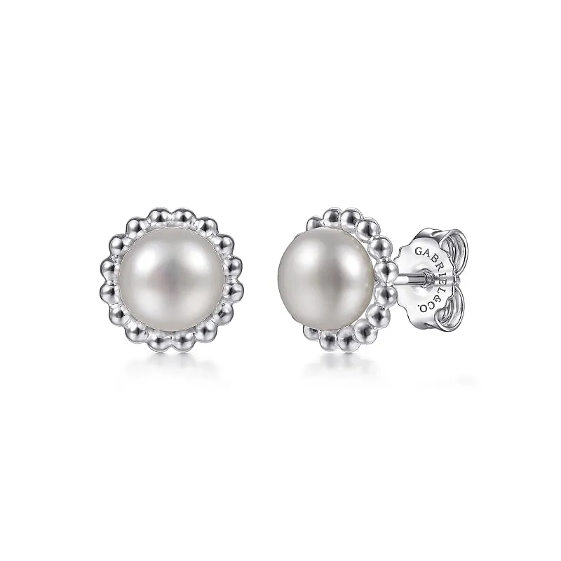 925 Sterling Silver Bujukan Pearl Stud Earrings