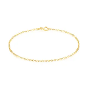 9ct Yellow Gold Silver Filled 19cm Round Belcher 40 Gauge Bracelet