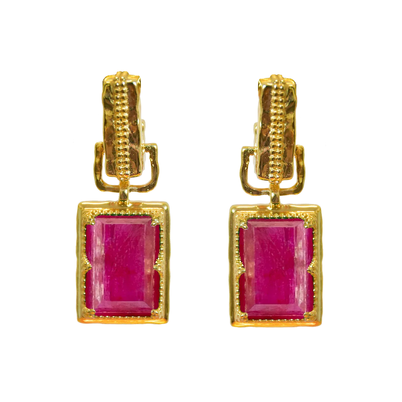 Alexandra Earrings - Ruby Quartz
