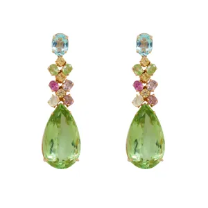 Amethyst Fancy Sapphire and Topaz Earrings