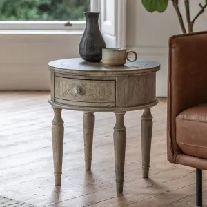 Amos Mustique Round 1 Drawer Side Table