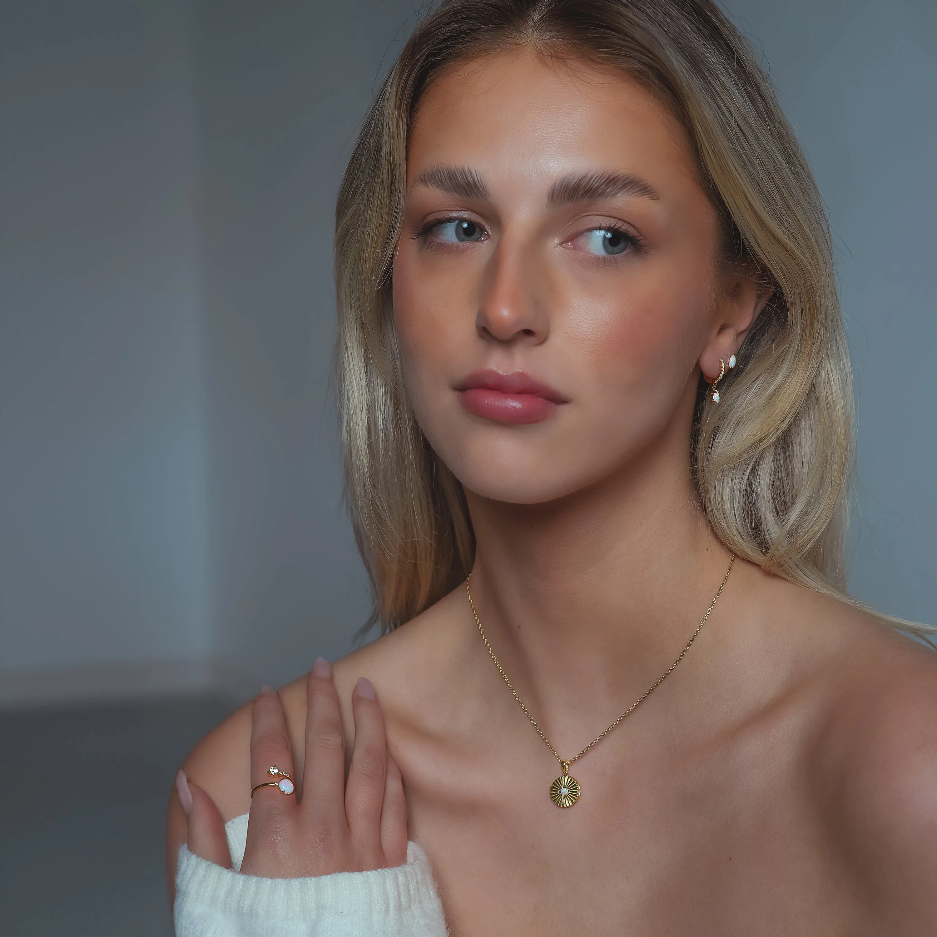Anastasia Opal & Crystal Ring | 18K Gold Plated