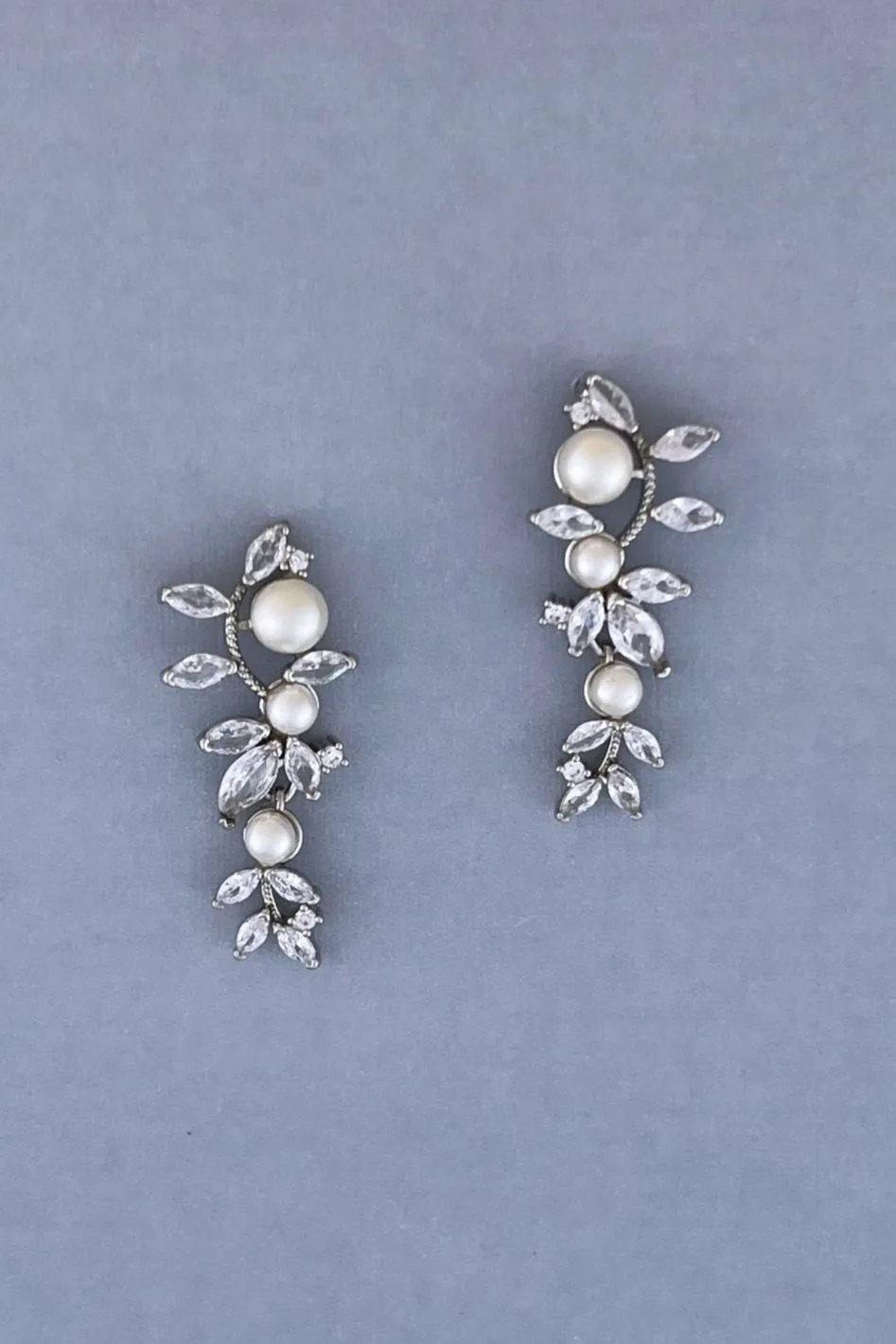 ANGEL LUXE Simulated Diamond and Pearl Earrings