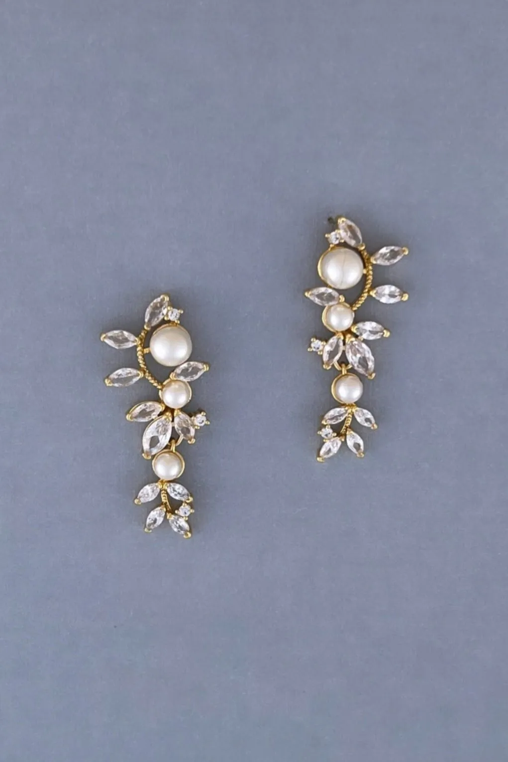 ANGEL LUXE Simulated Diamond and Pearl Earrings