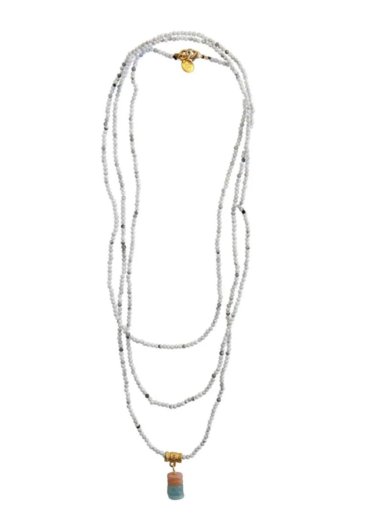 Aramis Beaded Layering Necklace - White Opal