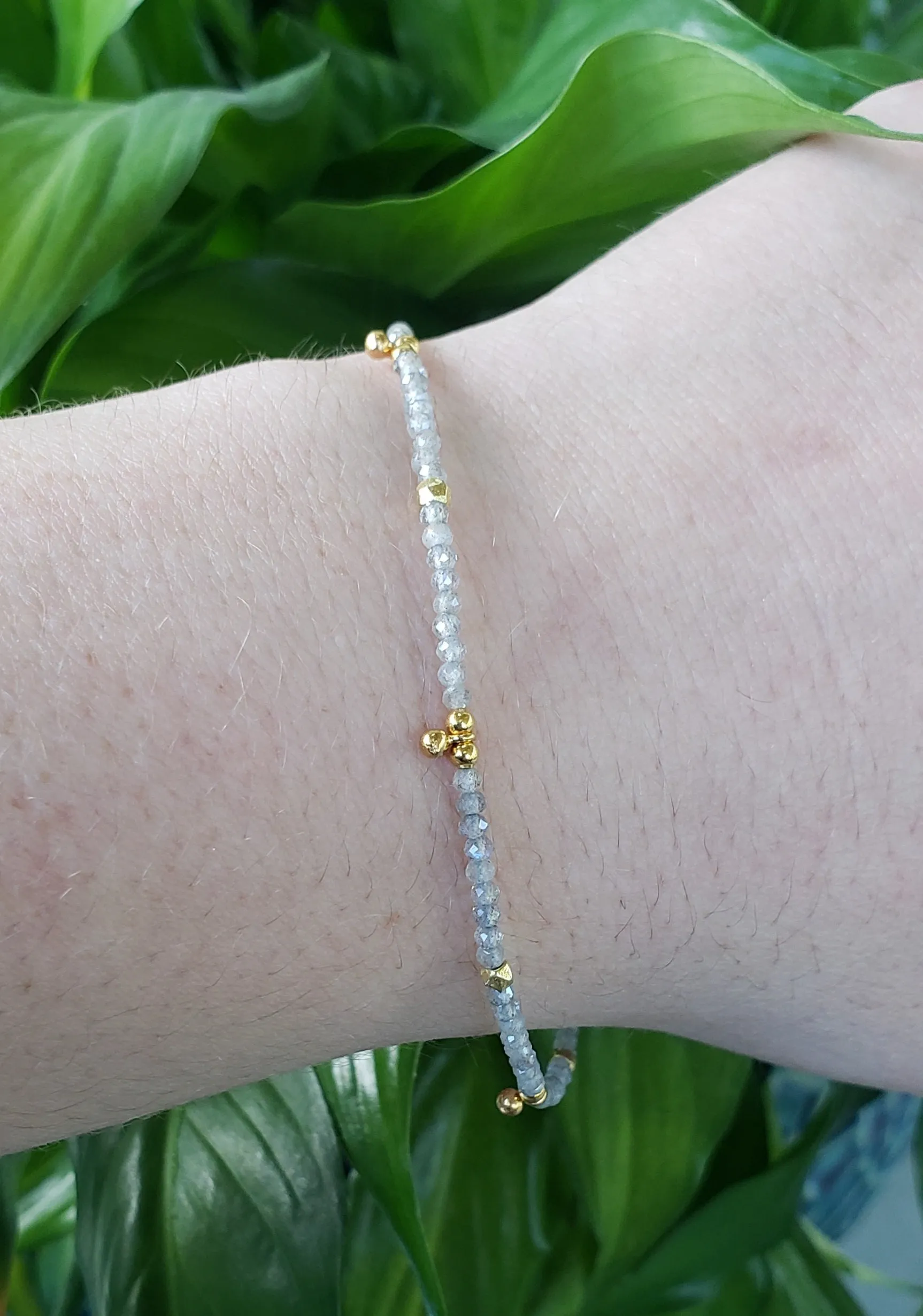 AVF Labradorite & Gold Beaded Bracelet (SI3676 & SI3681)