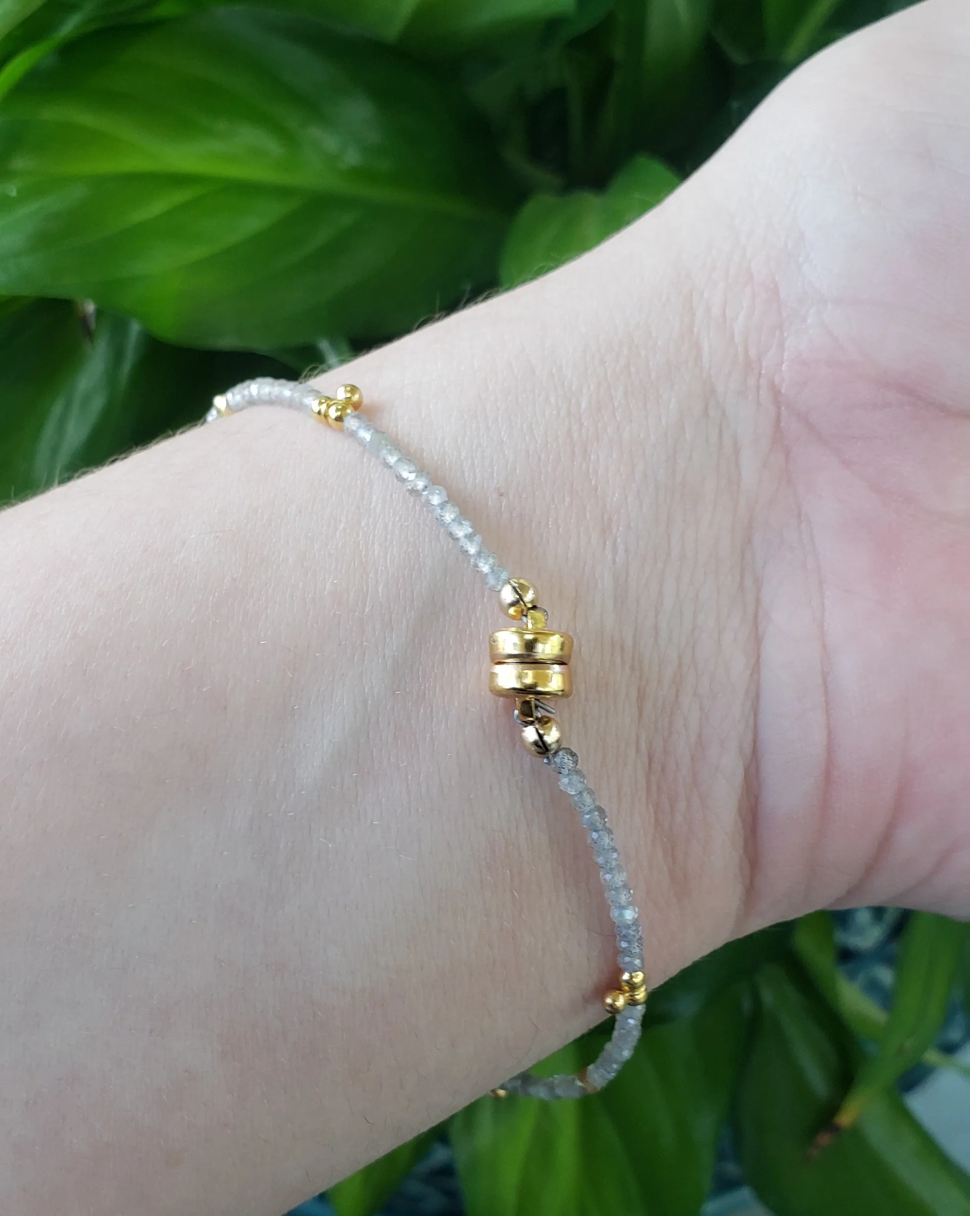 AVF Labradorite & Gold Beaded Bracelet (SI3676 & SI3681)