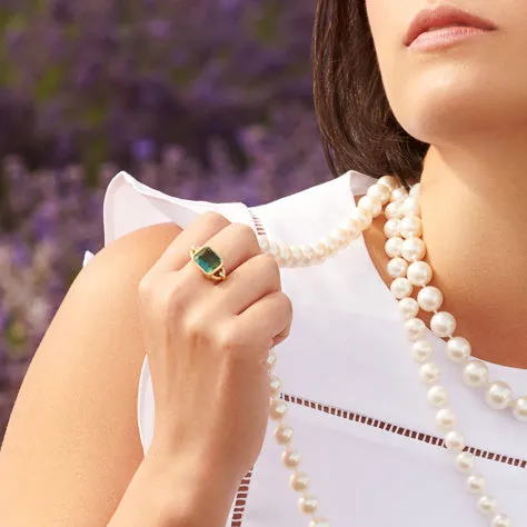 Baguette Ring 18ct Yellow Gold - Green Tourmaline