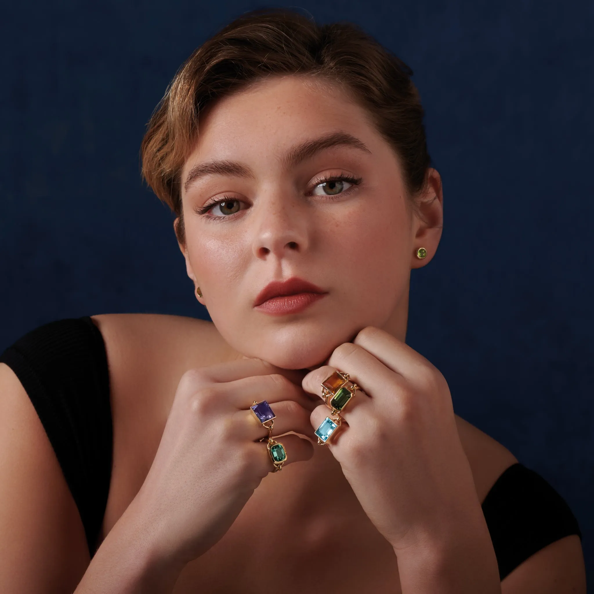 Baguette Ring 18ct Yellow Gold - Green Tourmaline