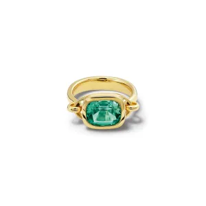 Baguette Ring 18ct Yellow Gold - Mint Tourmaline