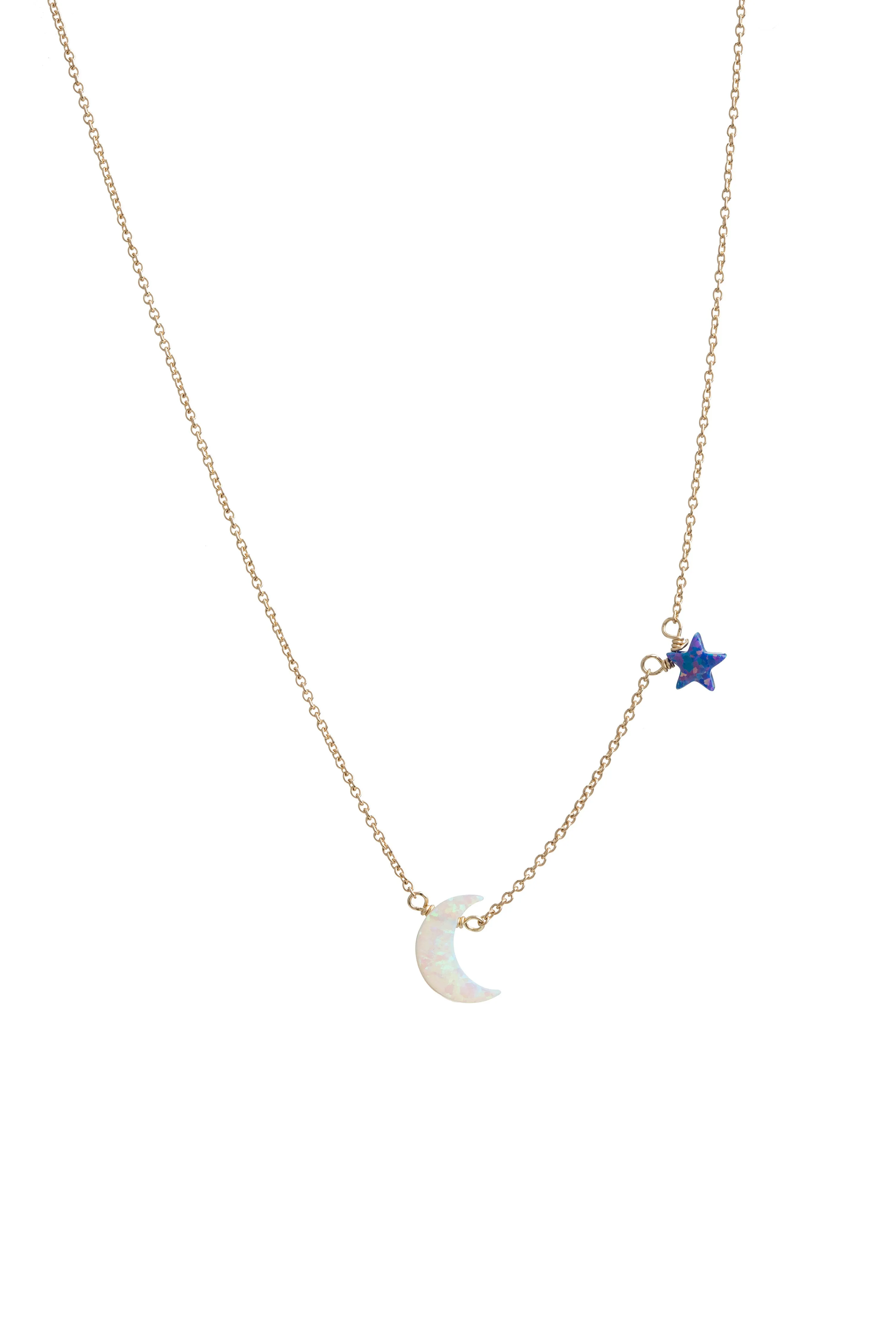 bara boheme | "MOON & STAR" Opal Necklace